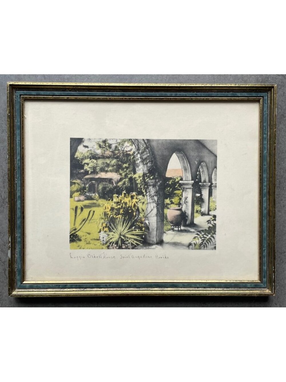 Antique Art Deco Regency Color Image St Augustine Oldest House Florida Souvenir
